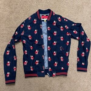 Men’s Denim & Flower Ricky Singh Santa Claus bomber jacket. Small